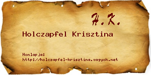 Holczapfel Krisztina névjegykártya